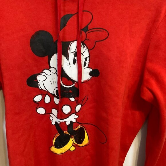 Disney Minnie Mouse Hoodie Womens Large Red Jerry Leigh Design Soft NWOT - Picture 2 of 10